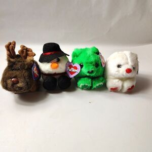 Lot 4 Vintage Swibco Puffkins St Patrick's Valentine's Moose Snowman New Tags